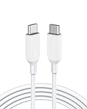 ANKER PowerLine III USB-C auf USB-C Ladekabel, 100W Typ-C Kabel 2.0, Blitzschnelles Aufladen mit PD, für MacBook Pro 2020, iPad Pro 2020, Galaxy S10 S9 S8 Plus, Pixel, Switch, LG und mehr(Weiß)